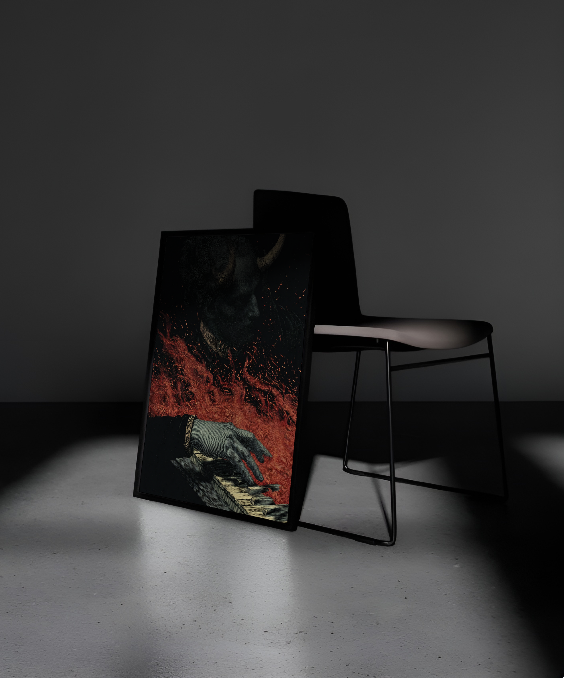 Wooden Framed Print: Diabolic Keys